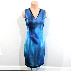 Elie Tahari Watercolor Blue Tailored Dress // Size 4